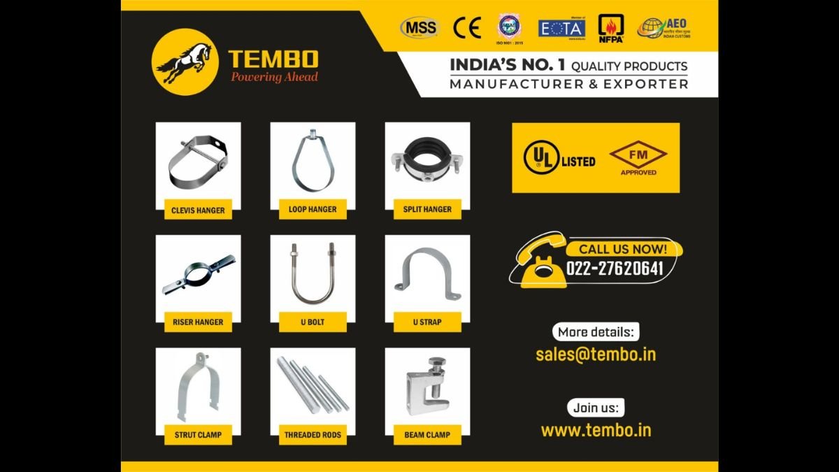 Tembo Global Industries Ltd Attains Prestigious UL & FM Certification for Fire and Safety Regulations in Pipe Hangers and Support Systems