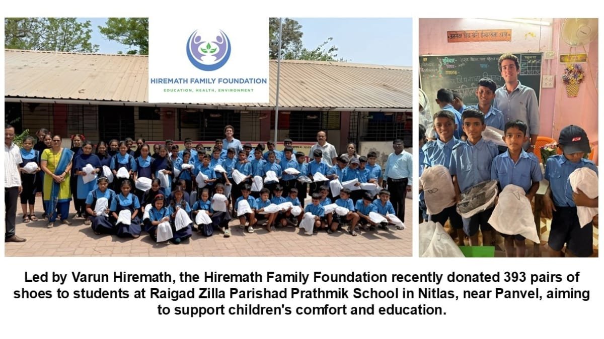 Varun Hiremath Leads Initiative to Donate Footwear to Rural School Children in Maharashtra
