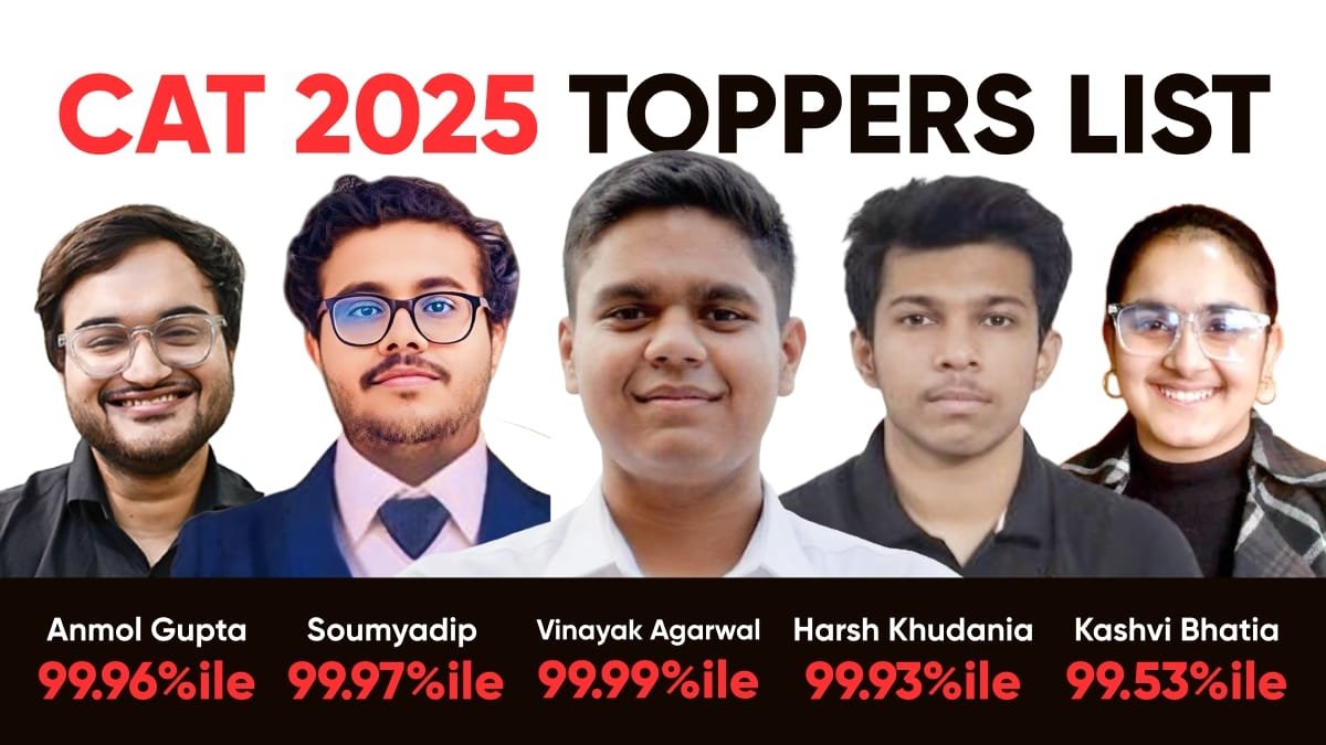 CAT 2025 Toppers List Out – CAT 2025 Result Announced, Check Toppers’ Names and Percentile here