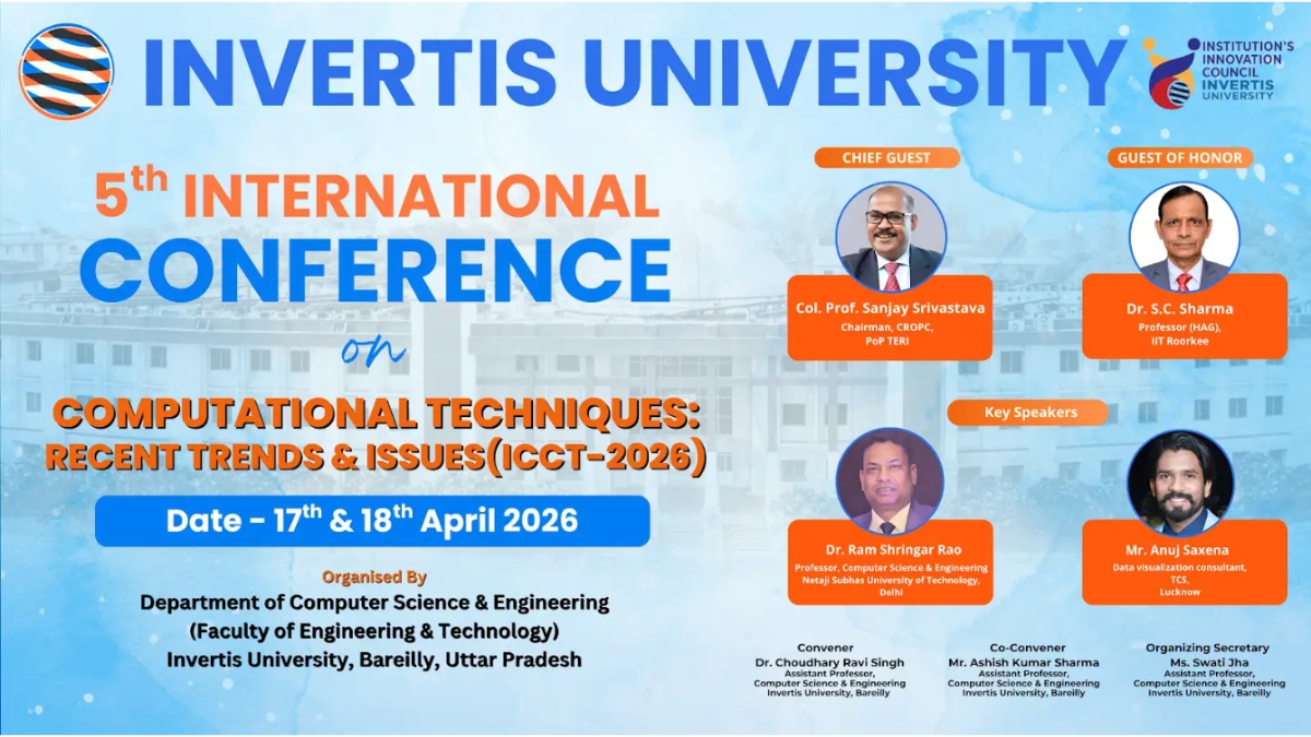 ICCT-2026: Invertis University Hosts Conversations on AI, Data Science, and the Future of Computing