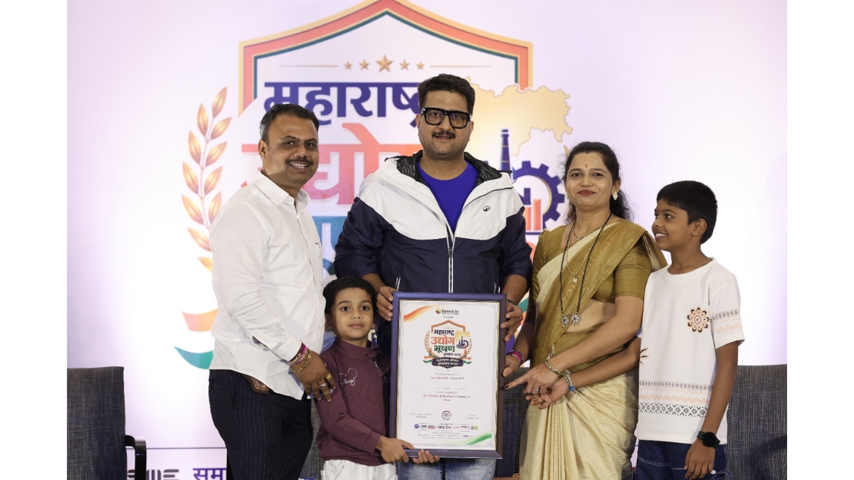 Sai Samruddhi Avenue LLP Honoured as the Best Builders & Developers Company in Thane at Maharashtra Udyog Bhushan Puraskar 2026
